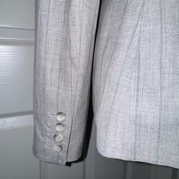 The Limited Light Gray/Pink Pinstripe Blazer - Picture 5 of 15